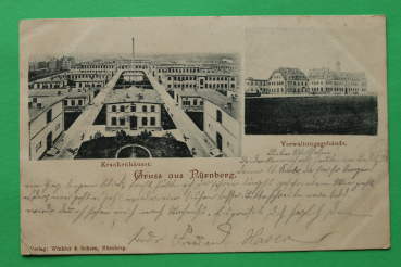 AK Gruss aus Nürnberg / 1903 / Krankenhaus / Architektur / Verwaltungsgebäude Straßen